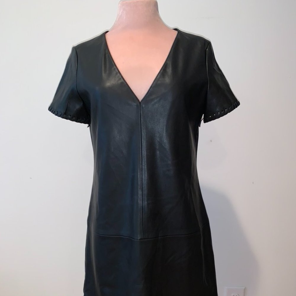 Zara Black Leather Mini Dress
